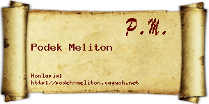 Podek Meliton névjegykártya